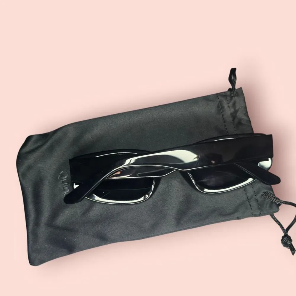 Quince Granada Polarized Acetate Sunglasses Black Grey Lens Designer Style Luxe